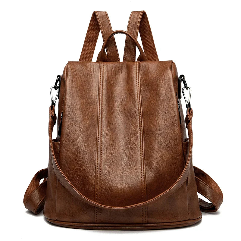 NILA | DIEBSTAHLSICHERER LEDERRUCKSACK