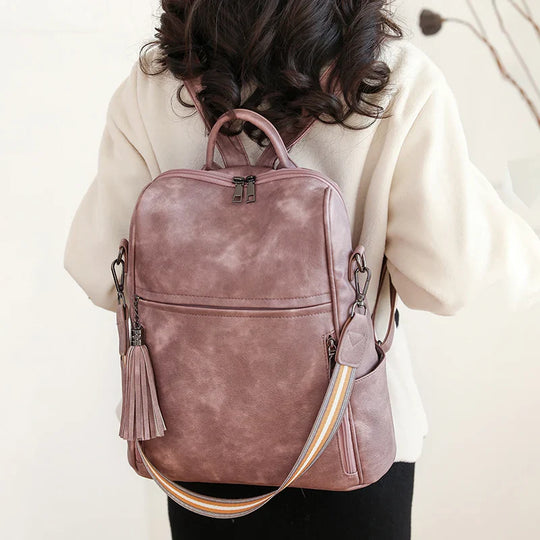 NAOMY | DIEBSTAHLSICHERER LEDERRUCKSACK