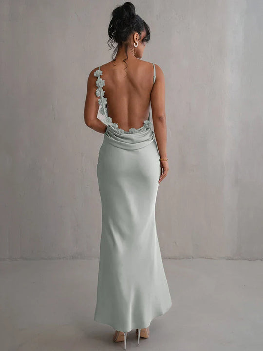 Pauline - Elegantes, schwülstiges, rückenfreies Maxikleid