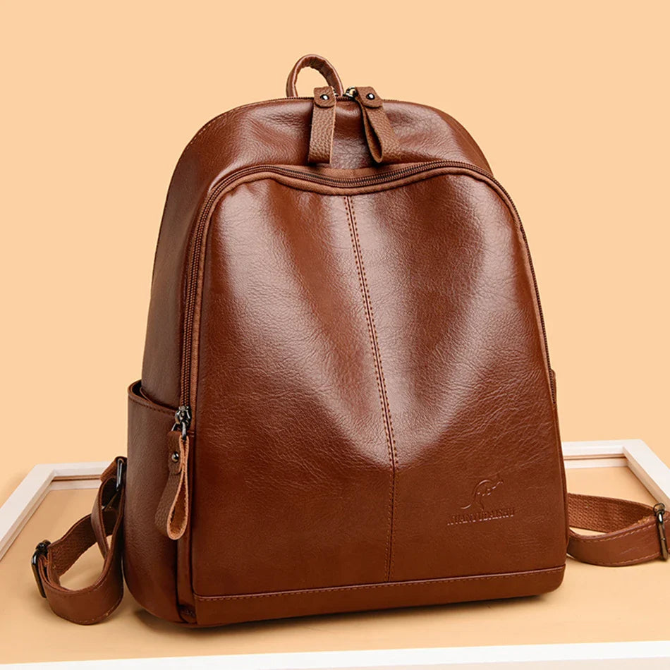 ZAYA | DIEBSTAHLSICHERER LEDERRUCKSACK