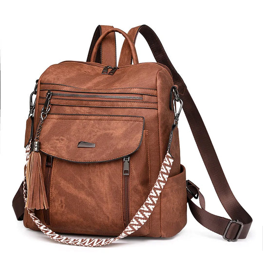 NOMI | DIEBSTAHLSICHERER LEDERRUCKSACK