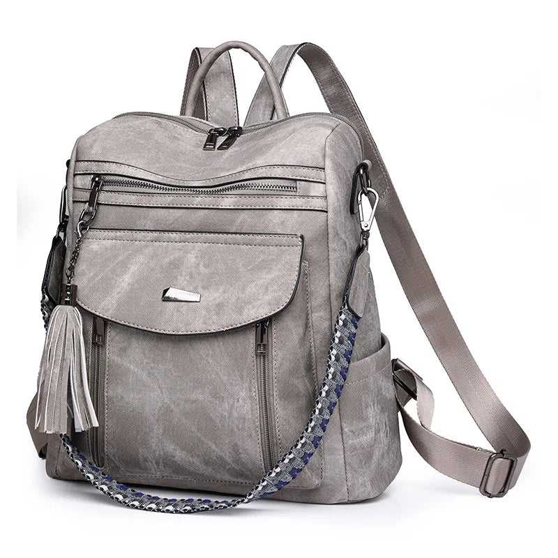 NOMI | DIEBSTAHLSICHERER LEDERRUCKSACK