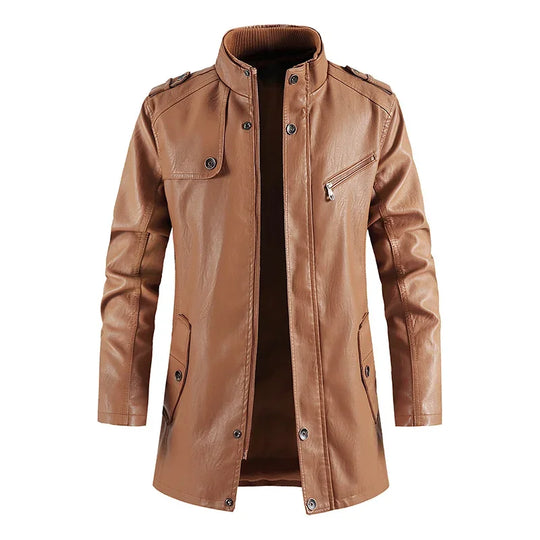 Chase™ Lange Bikerjacke aus Leder