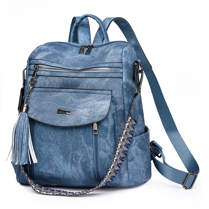 NOMI | DIEBSTAHLSICHERER LEDERRUCKSACK