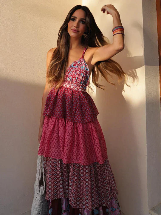 Mona - Klassisches Maxikleid mit Blumendruck
