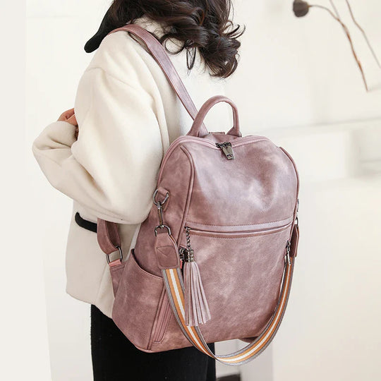 NAOMY | DIEBSTAHLSICHERER LEDERRUCKSACK