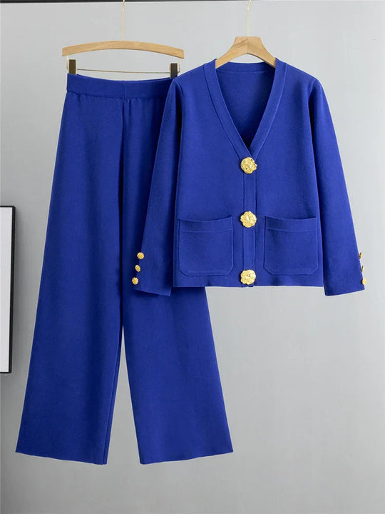 Karin - Elegantes Strick-Set aus Cardigan und Hose