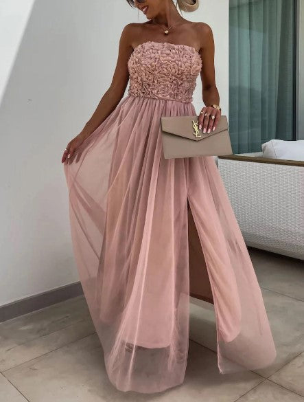 Dorothy - Fließendes Maxikleid mit einer Schulterpartie