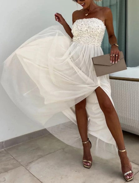 Dorothy - Fließendes Maxikleid mit einer Schulterpartie