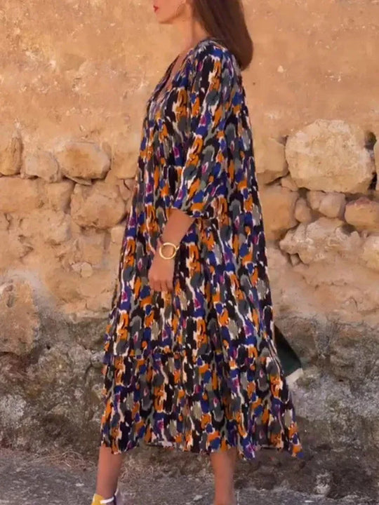 Alma -Lässiges Kleid mit V-Ausschnitt