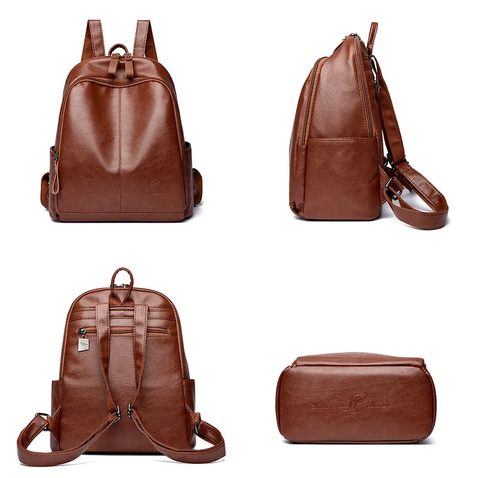 ZAYA | DIEBSTAHLSICHERER LEDERRUCKSACK