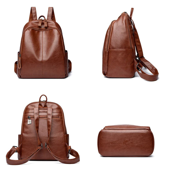 ZAYA | DIEBSTAHLSICHERER LEDERRUCKSACK