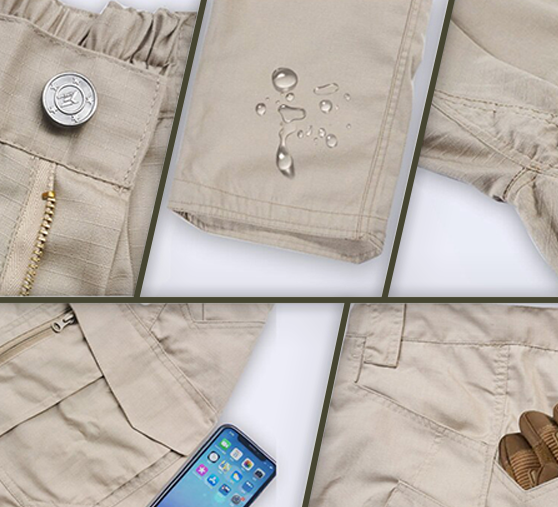 TrekMaster - Robuste taktische Hosen mit 7 Taschen + KOSTENLOSER Gürtel