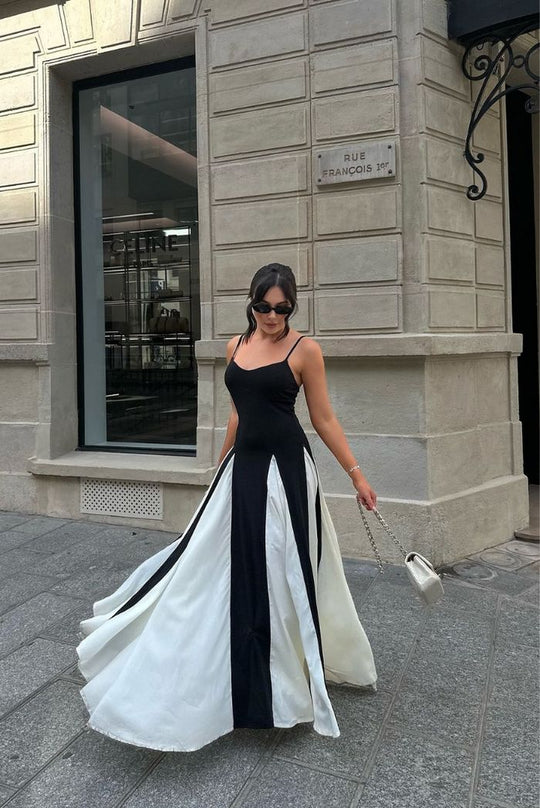 Viara - Getäfeltes Maxikleid