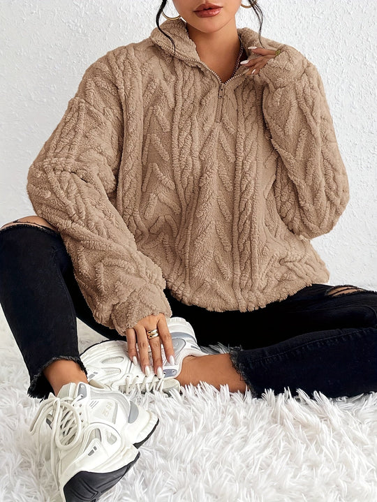 Annette - Gestrickter Halb-zip Komfort Pullover