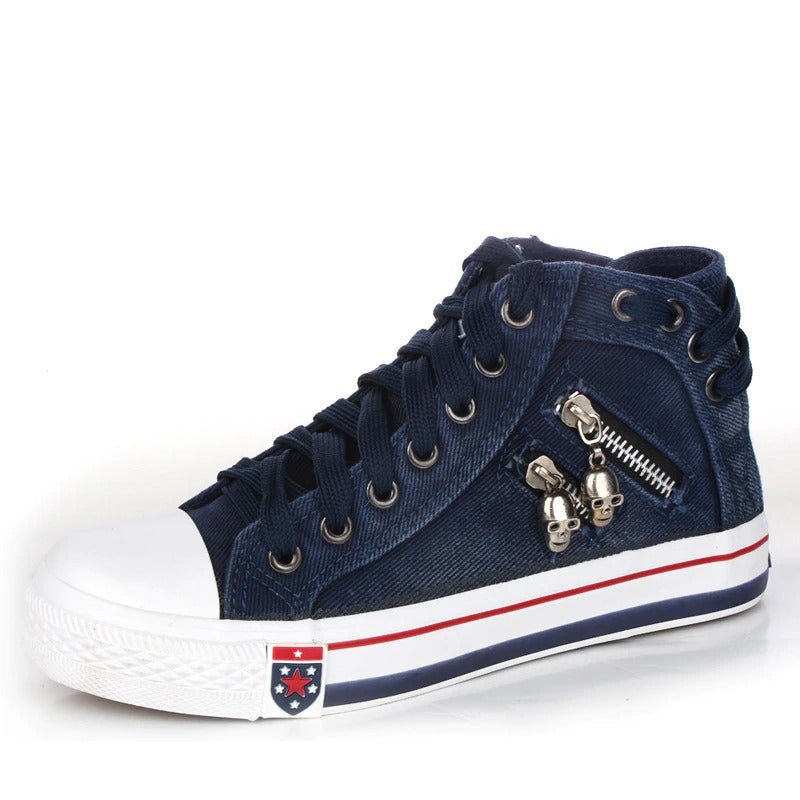Kelsay - Schicke und Bequeme Hochgeschnittene Denim-Leinenschuhe