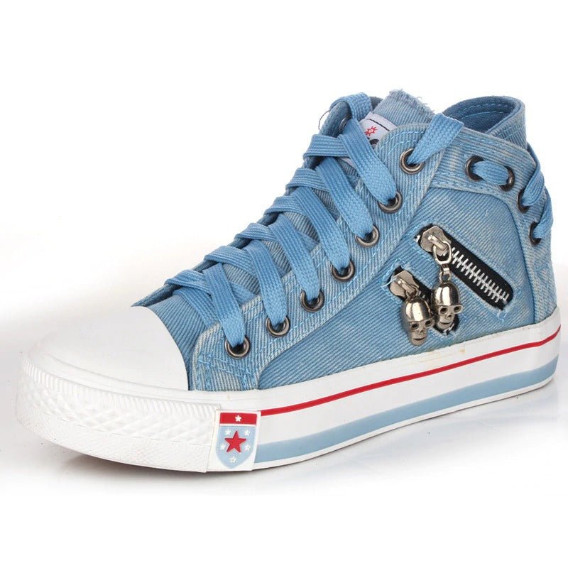 Kelsay - Schicke und Bequeme Hochgeschnittene Denim-Leinenschuhe