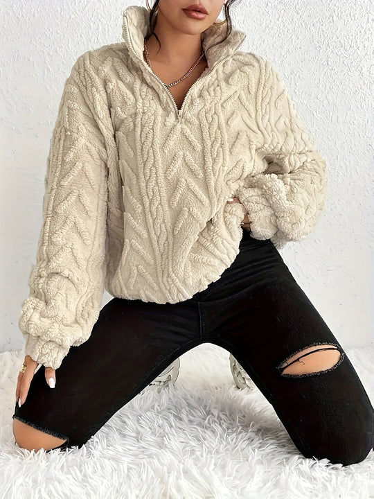 Annette - Gestrickter Halb-zip Komfort Pullover