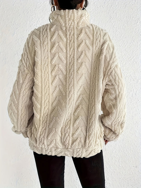 Annette - Gestrickter Halb-zip Komfort Pullover