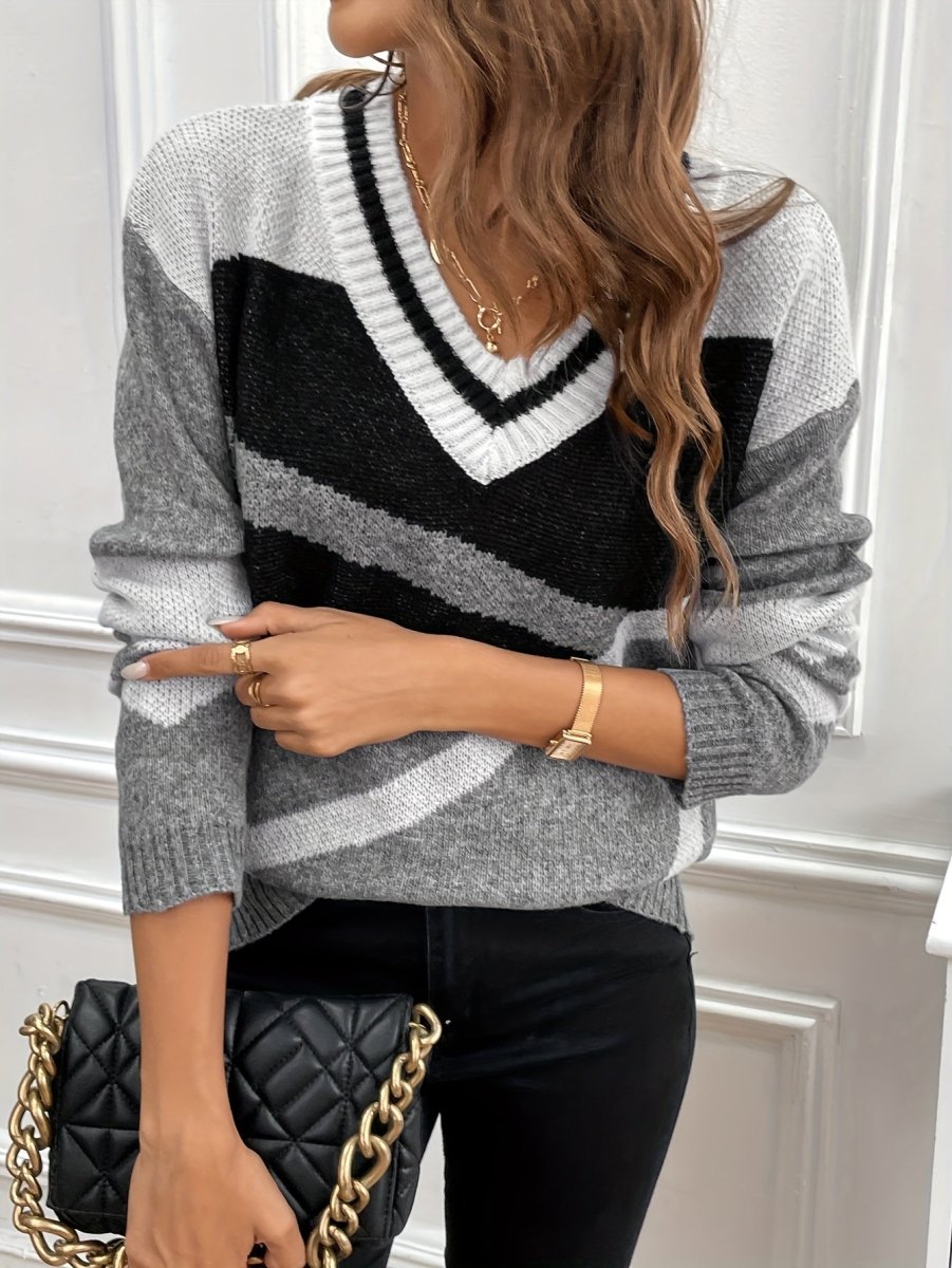 Daisy - Eleganter Strickpullover mit V-Ausschnitt