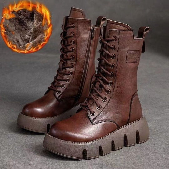 ThermaLuxe - Orthopädische Leder-Winterstiefel