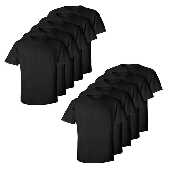 Set aus 10 Herren T- Shirts (Große Größen), 100% Baumwolle (strapazierfähig), Doppelkragen (verbreitert sich nicht), Regulärer Schnitt (komfortabel), MEHRFARBIG (für jeden Stil)
