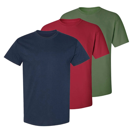 Set aus 3 Herren T- Shirts, 100% Baumwolle (strapazierfähig), Doppelkragen (verbreitert nicht), Reguläre Passform (komfortabel), MEHRFARBIG (für jeden Stil)