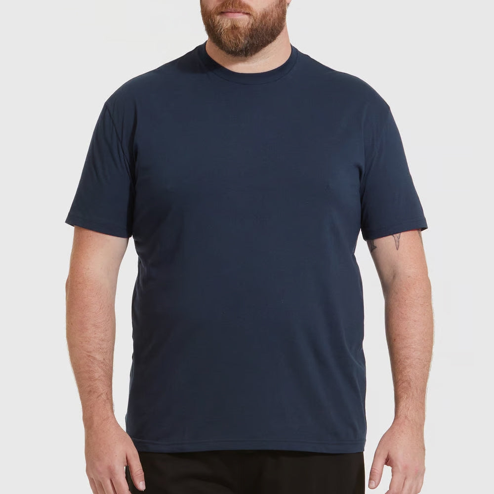 Set aus 5 Herren -T- Shirts (Große Größen), 100 % Baumwolle (Langlebig), Doppelkragen (WEITET SICH NICHT), Regular Fit (Bequem), MARINEBLAU (für jeden Stil)