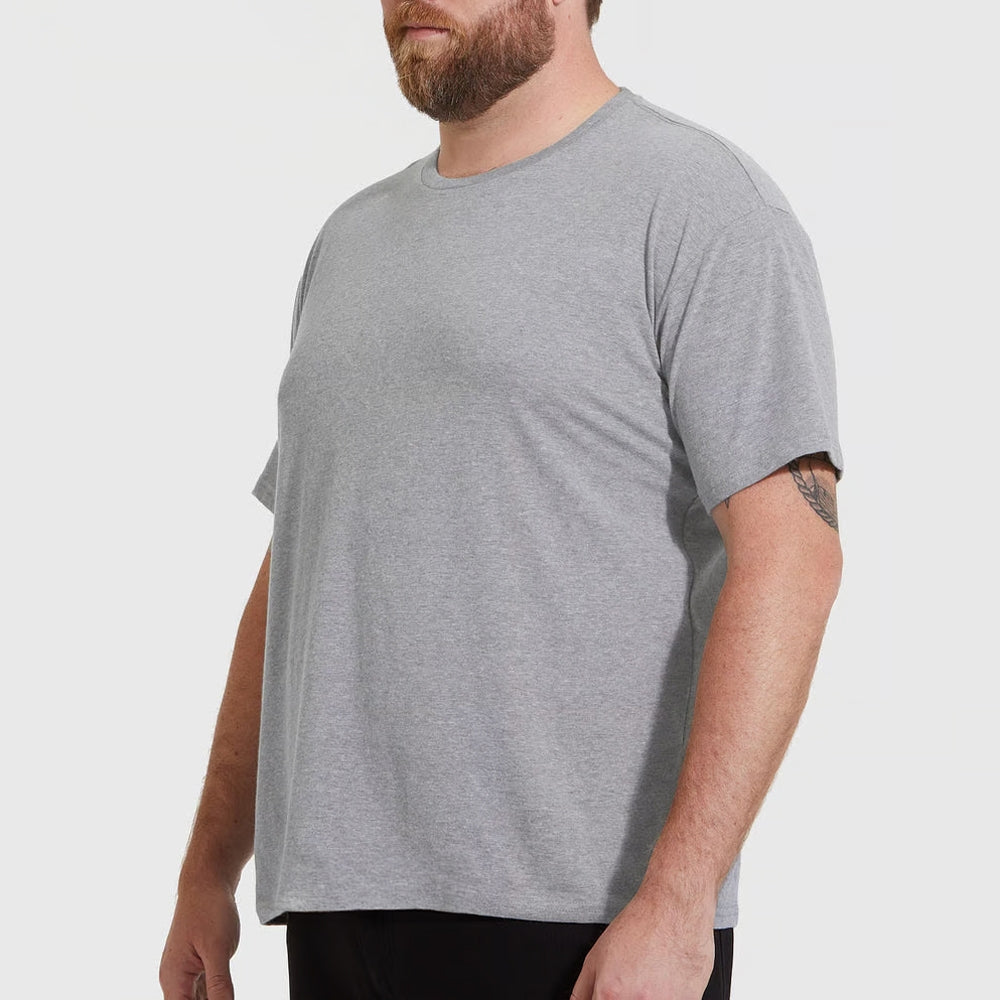 Set aus 5 Herren -T- Shirts (Große Größen), 100 % Baumwolle (Langlebig), Doppelkragen (WEITET SICH NICHT), Regulärer Schnitt (Bequem), GRAU (für jeden Stil)