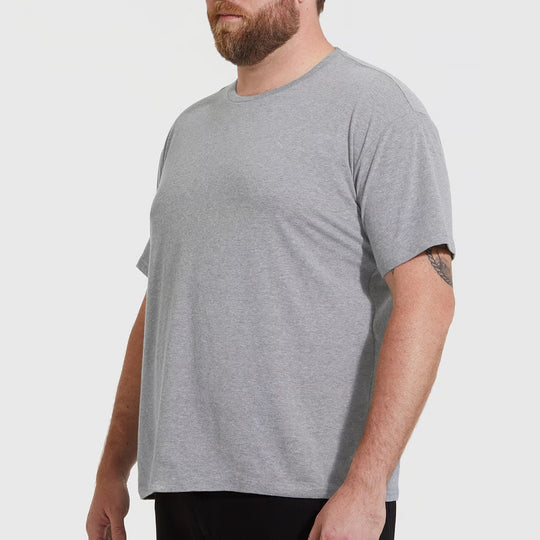 Set aus 5 Herren -T- Shirts (Große Größen), 100 % Baumwolle (Langlebig), Doppelkragen (WEITET SICH NICHT), Regulärer Schnitt (Bequem), GRAU (für jeden Stil)