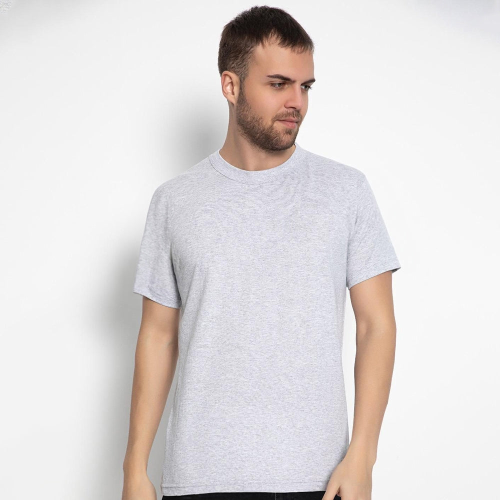 Set aus 3 Herren T- Shirts, 100% Baumwolle (strapazierfähig), Doppelkragen (verbreitert sich nicht), Reguläre Passform (komfortabel), GRAU (für jeden Stil)