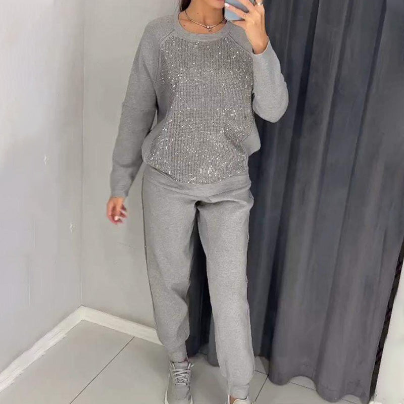 Giada - Zwei-teiliges Set mit Pullover mit Taschen und Hose für den Alltag für Damen