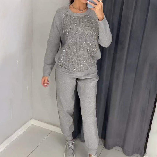 Giada - Zwei-teiliges Set mit Pullover mit Taschen und Hose für den Alltag für Damen