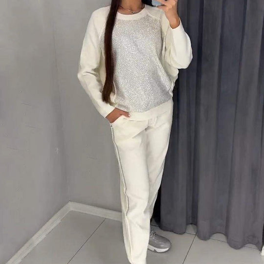 Giada - Zwei-teiliges Set mit Pullover mit Taschen und Hose für den Alltag für Damen
