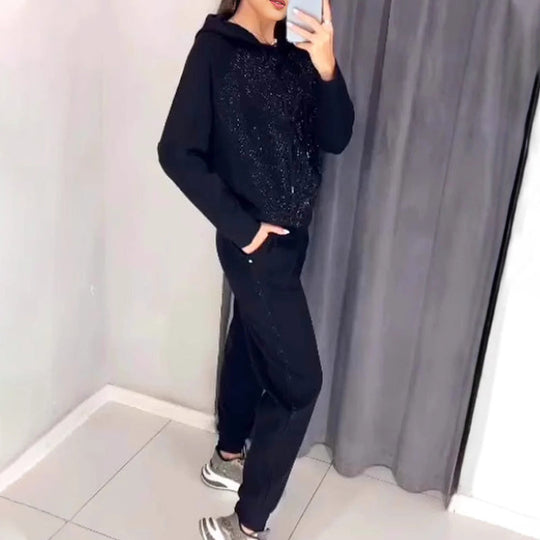 Giada - Zwei-teiliges Set mit Pullover mit Taschen und Hose für den Alltag für Damen
