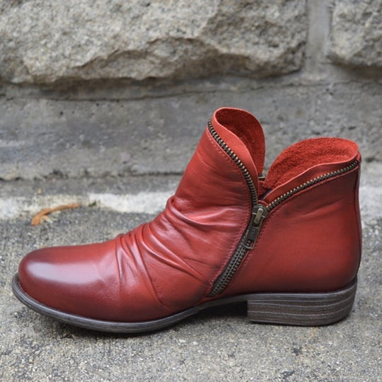 Vivian - Stilvolle Lederstiefel mit Reißverschluss