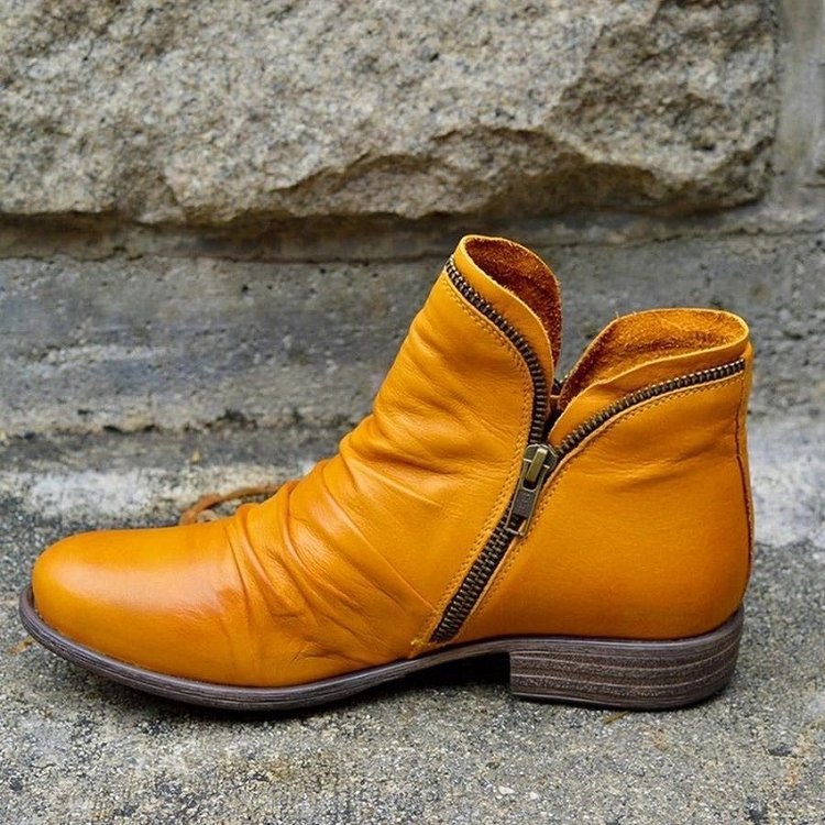 Vivian - Stilvolle Lederstiefel mit Reißverschluss