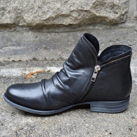 Vivian - Stilvolle Lederstiefel mit Reißverschluss