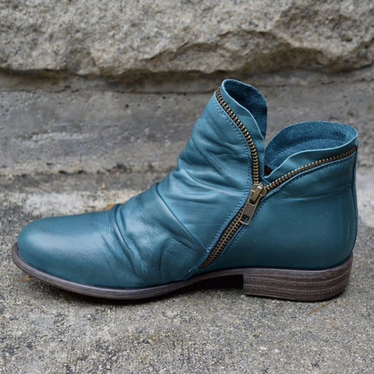 Vivian - Stilvolle Lederstiefel mit Reißverschluss