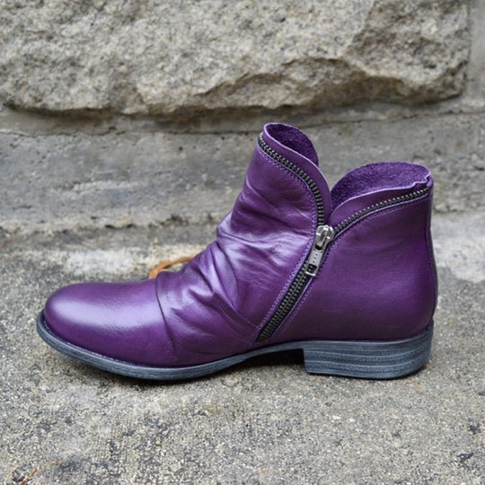 Vivian - Stilvolle Lederstiefel mit Reißverschluss