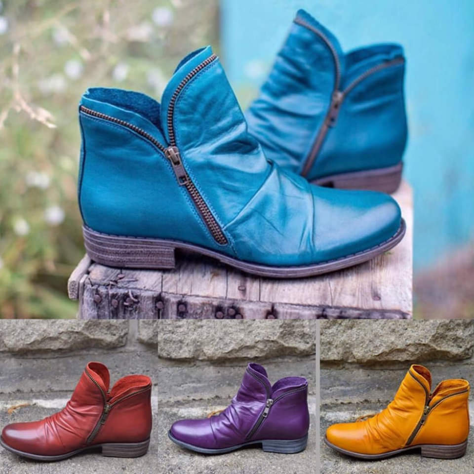 Vivian - Stilvolle Lederstiefel mit Reißverschluss