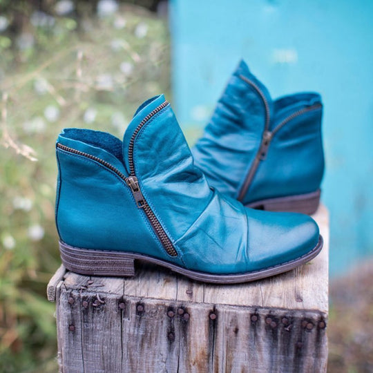Vivian - Stilvolle Lederstiefel mit Reißverschluss